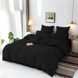 Cross Pleated Duvet Set - Black