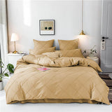 Cross Pleated Duvet Set - Natural