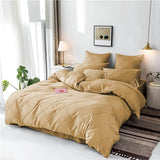 Cross Pleated Duvet Set - Natural