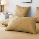 Cross Pleated Duvet Set - Natural