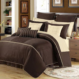 Brown Embellish Pleats Duvet Set