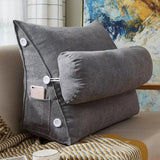 Triangular Back Rest Pillow/Cushion - Dark Grey