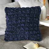 Pack Of 2 Luxury Velvet Ruffle Cushions  - Navy Blue