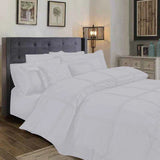 Box Pleated Duvet Set - White (018)