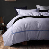 Triple Stitch Baratta Duvet Set - White & Sky Blue