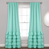 2 Pieces Ruffle Curtains with linning - Froze (0105)