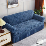 Zebra Velvet Sofa Covers Blue