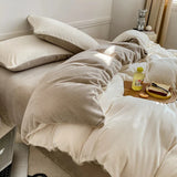 Reversible Duvet Set Velvet  - Off White & Beige (286)