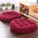 Pack of 2 Round Shape Floor Cushions - Maroon