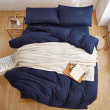 Pain Dyed Duvet Set - Navy Blue