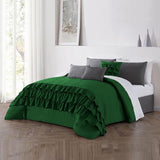 8 Pcs Ruffle Duvet Cover Set - Green (0129)