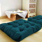 Pack of 2 Square Shape Floor Cushions - Teal