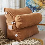 Triangular Back Rest Pillow/Cushion -  Light Brown