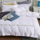 Triple Stitch Baratta Duvet Set - White & Golden