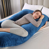 U Shape Velvet Pregnancy Pillow – Blue