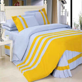 Sky Blue & Yellow Stripe Duvet Set