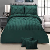 8 Pieces Pintuck & Cross Pleated Duvet Set - Green