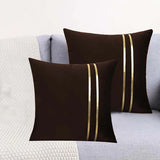 Pack Of 2 Luxury Plain Velvet Cushions - Brown