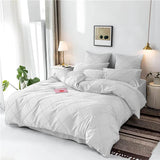 Cross Pleated Duvet Set - White