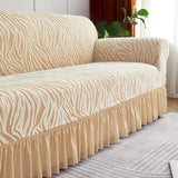 Zebra Velvet Sofa Covers Beige