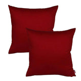 Pack of 2 of Plain Dyed Cushions - Maroon