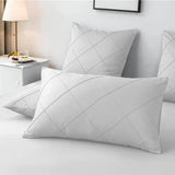 Cross Pleated Duvet Set - White