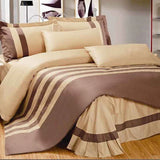 Cream & Brown Stripe Duvet Set