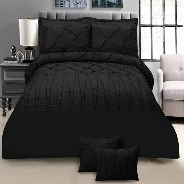 Pintuck &amp; Cross Pleated Duvet Set