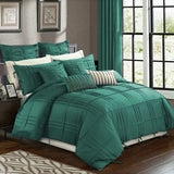 Luxury Box Pleated Duvet Set- Teal