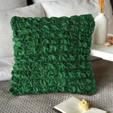 Pack Of 2 Luxury Velvet Ruffle Cushions  - Green