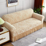 Zebra Velvet Sofa Covers Beige