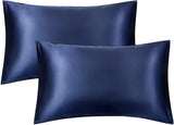 (Pack of 2) Shamoz Silk Pillow Case - Navy Blue