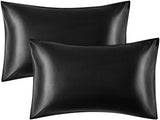 (Pack of 2) Shamoz Silk Pillow Case - Black