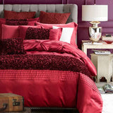 Elegant Look Red Bridal Quilt Set - 12 Pieces Set with Free Quilt Filling