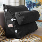 Triangular Back Rest Pillow/Cushion -  Black