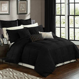 Luxury Box Pleated Duvet Set- Black