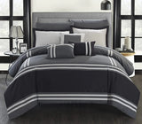 Luxury Flowol 8 Pcs Duvet Set - Black on Grey