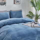 Reversible Duvet Set Velvet  - Lake Blue & Grey (287)