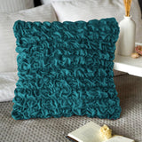 Pack Of 2 Luxury Velvet Ruffle Cushions  - Teal