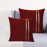 Pack Of 2 Luxury Plain Velvet Cushions - Red