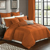 Luxury Box Pleated Duvet Set- Orange