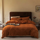 Reversible Duvet Set Velvet  - Caramel Brown (283)