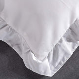 3 Pcs Ruffle Edge Duvet Cover Set - White