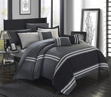 Luxury Flowol 8 Pcs Duvet Set - Black on Grey