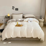 Reversible Duvet Set Velvet  - Off White & Beige (286)