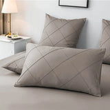 Cross Pleated Duvet Set - Beige