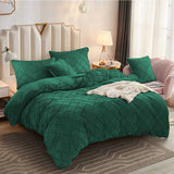 Cross Pleated Duvet Set Velvet - Zink