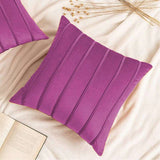 Pack of 2 Velvet Decorative Pleated Square Cushion - Pink