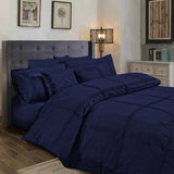 Box Pleated Duvet Set - Blue