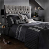 Elegant Look Black Bridal Quilt Set - 12 Pieces Set with Free Quilt Filling